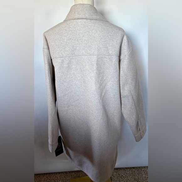 NEW w/TAGS Cyn & Luca Ivory Pea Coat Jacket Shirttail Hem Outerwear Size Medium - Picture 5 of 10